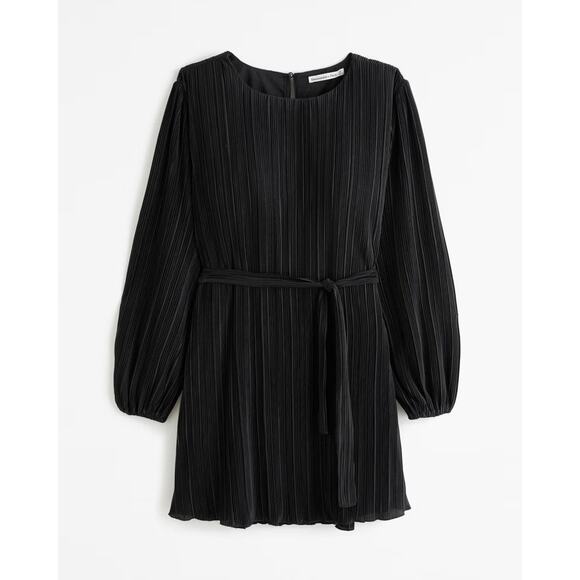 Abercrombie & Fitch Dresses & Skirts - Abercrombie & Fitch Satin Plisse Easy Mini Dress Black - M Petite
